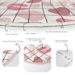 - RealHomes Dijital Baskılı Kaymaz Tabanlı Comfort Yuvarlak Halı - Realhomes  Renkli Bohem Zeminli Kare Çizgiler Dijital Baskılı Modern Yatak Odası Yıkanabilir Kaymaz Tabanlı Yuvarlak Halı Realhomes