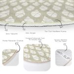 - RealHomes Dijital Baskılı Kaymaz Tabanlı Comfort Yuvarlak Halı - Realhomes  Vizon Zeminde Deniz Salyangozu Motifli Dijital Baskılı Modern Krem Koridor ve Antre Yıkanabilir Kaymaz Tabanlı Yuvarlak Halı Realhomes