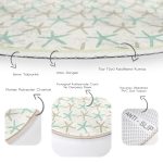 - RealHomes Dijital Baskılı Kaymaz Tabanlı Comfort Yuvarlak Halı - Realhomes  Vizon Zeminde Deniz Yıldızı Motifli Dijital Baskılı Modern Krem Koridor ve Antre Yıkanabilir Kaymaz Tabanlı Yuvarlak Halı Realhomes