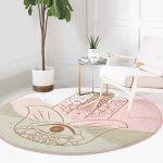 - RealHomes Dijital Baskılı Kaymaz Tabanlı Comfort Yuvarlak Halı - Realhomes  Fatma Ana Eli Motifli Dijital Baskılı Modern Renkli Salon ve Oturma Odası Yıkanabilir Kaymaz Tabanlı Yuvarlak Halı Realhomes