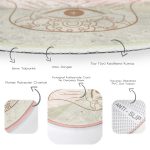 - RealHomes Dijital Baskılı Kaymaz Tabanlı Comfort Yuvarlak Halı - Realhomes  Fatma Ana Eli Motifli Dijital Baskılı Modern Renkli Salon ve Oturma Odası Yıkanabilir Kaymaz Tabanlı Yuvarlak Halı Realhomes