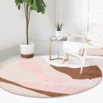 - RealHomes Dijital Baskılı Kaymaz Tabanlı Comfort Yuvarlak Halı - Realhomes  Natura Temalı Boho Tasarımlı Dijital Baskılı Modern Kahverengi Salon ve Oturma Odası Yıkanabilir Kaymaz Tabanlı Yuvarlak Halı Realhomes