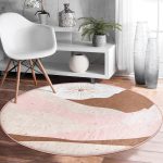 - RealHomes Dijital Baskılı Kaymaz Tabanlı Comfort Yuvarlak Halı - Realhomes  Natura Temalı Boho Tasarımlı Dijital Baskılı Modern Kahverengi Salon ve Oturma Odası Yıkanabilir Kaymaz Tabanlı Yuvarlak Halı Realhomes