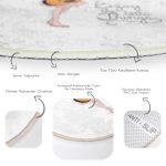 Fashion Pop Art Tasarımlı Dijital Baskılı Modern Krem Çocuk ve Genç Odası Yıkanabilir Kaymaz Tabanlı Yuvarlak Halı Realhomes