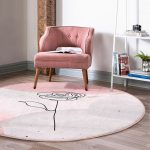 - RealHomes Dijital Baskılı Kaymaz Tabanlı Comfort Yuvarlak Halı - Realhomes  Pastel Renkli Onedraw Gül Resimli Dijital Baskılı Modern Pembe Yatak Odası Yıkanabilir Kaymaz Tabanlı Yuvarlak Halı Realhomes