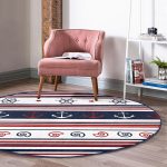 - RealHomes Dijital Baskılı Kaymaz Tabanlı Comfort Yuvarlak Halı - Realhomes  Bordo Lacivert Renkli Çapa Dümen Temalı Dijital Baskılı Modern Mutfak Yıkanabilir Kaymaz Tabanlı Yuvarlak Halı Realhomes