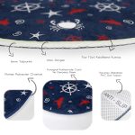 - RealHomes Dijital Baskılı Kaymaz Tabanlı Comfort Yuvarlak Halı - Realhomes Lacivert Zeminli Renkli Yunus Desenli Dijital Baskılı Modern Bordo Mutfak Yıkanabilir Kaymaz Tabanlı Yuvarlak Halı Realhomes