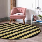 - RealHomes Dijital Baskılı Kaymaz Tabanlı Comfort Yuvarlak Halı - Realhomes Siyah Zeminde Happy Birthday Gold Yazılı Dijital Baskılı Modern Ofis Yıkanabilir Kaymaz Tabanlı Yuvarlak Halı Realhomes