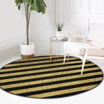 - RealHomes Dijital Baskılı Kaymaz Tabanlı Comfort Yuvarlak Halı - Realhomes Siyah Zeminde Happy Birthday Gold Yazılı Dijital Baskılı Modern Ofis Yıkanabilir Kaymaz Tabanlı Yuvarlak Halı Realhomes