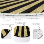 - RealHomes Dijital Baskılı Kaymaz Tabanlı Comfort Yuvarlak Halı - Realhomes Siyah Zeminde Happy Birthday Gold Yazılı Dijital Baskılı Modern Ofis Yıkanabilir Kaymaz Tabanlı Yuvarlak Halı Realhomes