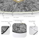 Siyah Onedraw Çizimli Gold Renkli Kalp Desenli Dijital Baskılı Modern Mutfak Yıkanabilir Kaymaz Tabanlı Yuvarlak Halı Realhomes