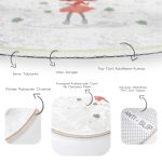 Realhomes Fashion Girl Dijital Baskılı Modern Krem Çocuk ve Genç Odası Yıkanabilir Kaymaz Tabanlı Yuvarlak Halı Realhomes