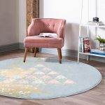 - RealHomes Dijital Baskılı Kaymaz Tabanlı Comfort Yuvarlak Halı - Realhomes  Renkli Zeminde Üçgen Desenli Dijital Baskılı Modern Salon ve Oturma Odası Yıkanabilir Kaymaz Tabanlı Yuvarlak Halı Realhomes