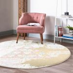 - RealHomes Dijital Baskılı Kaymaz Tabanlı Comfort Yuvarlak Halı - Realhomes  Renkli Zeminde Üçgen Desenli Dijital Baskılı Modern Gold Salon ve Oturma Odası Yıkanabilir Kaymaz Tabanlı Yuvarlak Halı Realhomes