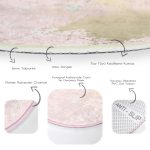 - RealHomes Dijital Baskılı Kaymaz Tabanlı Comfort Yuvarlak Halı - Realhomes  Renkli Zeminde Üçgen Desenli Dijital Baskılı Modern Pembe Salon ve Oturma Odası Yıkanabilir Kaymaz Tabanlı Yuvarlak Halı Realhomes