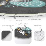 - RealHomes Dijital Baskılı Kaymaz Tabanlı Comfort Yuvarlak Halı - Realhomes Renkli Zeminde Onedraw Çizimli Yılbaşı Temalı Dijital Baskılı Modern Turkuaz Salon ve Oturma Odası Kaymaz Tabanlı Yuvarlak Halı Realhomes