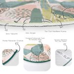 - RealHomes Dijital Baskılı Kaymaz Tabanlı Comfort Yuvarlak Halı - Realhomes  Pudra Zeminde Soyut Çizim Detaylı Dijital Baskılı Modern Yeşil Outdoor Yıkanabilir Kaymaz Tabanlı Yuvarlak Halı Realhomes