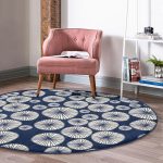 - RealHomes Dijital Baskılı Kaymaz Tabanlı Comfort Yuvarlak Halı - Realhomes  Renkli Zeminde Onedraw Çizimli Limon Dijital Baskılı Modern Lacivert Salon ve Oturma Odası Yıkanabilir Kaymaz Tabanlı Yuvarlak Halı Realhomes