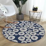 - RealHomes Dijital Baskılı Kaymaz Tabanlı Comfort Yuvarlak Halı - Realhomes  Renkli Zeminde Onedraw Çizimli Limon Dijital Baskılı Modern Lacivert Salon ve Oturma Odası Yıkanabilir Kaymaz Tabanlı Yuvarlak Halı Realhomes