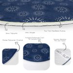 - RealHomes Dijital Baskılı Kaymaz Tabanlı Comfort Yuvarlak Halı - Realhomes  Lacivert Zeminde Puantiye Desenli Dijital Baskılı Modern Ofis Yıkanabilir Kaymaz Tabanlı Yuvarlak Halı Realhomes