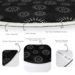 - RealHomes Dijital Baskılı Kaymaz Tabanlı Comfort Yuvarlak Halı - Realhomes Renkli Zeminde Puantiye Desenli Dijital Baskılı Modern Siyah Ofis Yıkanabilir Kaymaz Tabanlı Yuvarlak Halı Realhomes