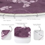 - RealHomes Dijital Baskılı Kaymaz Tabanlı Comfort Yuvarlak Halı - Realhomes  Renkli Zeminde Çiçek Desenli Dijital Baskılı Modern Bordo Yatak Odası Yıkanabilir Kaymaz Tabanlı Yuvarlak Halı Realhomes