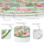 - RealHomes Dijital Baskılı Kaymaz Tabanlı Comfort Yuvarlak Halı - Realhomes  Realhomes Flamingo Desen Dijital Baskılı Modern Yeşil Salon ve Oturma Odası Yıkanabilir Kaymaz Tabanlı Yuvarlak Halı Realhomes