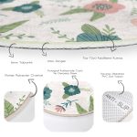 - RealHomes Dijital Baskılı Kaymaz Tabanlı Comfort Yuvarlak Halı - Realhomes  Beyaz Zeminde Renkli Soyut Çizim Dijital Baskılı Modern Koridor ve Antre Yıkanabilir Kaymaz Tabanlı Yuvarlak Halı Realhomes