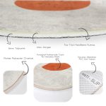 - RealHomes Dijital Baskılı Kaymaz Tabanlı Comfort Yuvarlak Halı - Realhomes  Pastel Renkli Zeminde Onedraw Çizimli Dijital Baskılı Modern Koridor ve Antre Yıkanabilir Kaymaz Tabanlı Yuvarlak Halı Realhomes