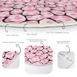 - RealHomes Dijital Baskılı Kaymaz Tabanlı Comfort Yuvarlak Halı - Realhomes  Siyah Zeminde Pembe Renkli Puantiye Desenli Dijital Baskılı Modern Yatak Odası Yıkanabilir Kaymaz Tabanlı Yuvarlak Halı Realhomes