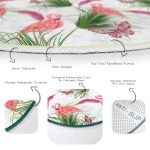 - RealHomes Dijital Baskılı Kaymaz Tabanlı Comfort Yuvarlak Halı - Realhomes Realhomes Flamingo Desen Dijital Baskılı Modern Yeşil Balkon Yıkanabilir Kaymaz Tabanlı Yuvarlak Halı Realhomes