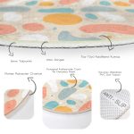 - RealHomes Dijital Baskılı Kaymaz Tabanlı Comfort Yuvarlak Halı - Realhomes  Hardal Zeminde Onedraw Çizimli Oval Desenler Dijital Baskılı Modern Renkli Salon ve Oturma Odası Kaymaz Tabanlı Yuvarlak Halı Realhomes