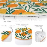 - RealHomes Dijital Baskılı Kaymaz Tabanlı Comfort Yuvarlak Halı - Realhomes  Renkli Zeminde Onedraw Çizimli Limon Desenli Dijital Baskılı Modern Turuncu Outdoor Yıkanabilir Kaymaz Tabanlı Yuvarlak Halı Realhomes