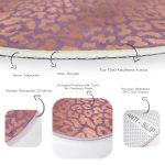 - RealHomes Dijital Baskılı Kaymaz Tabanlı Comfort Yuvarlak Halı - Realhomes  Renkli Zeminde Parlak Görünümlü Çizim Dijital Baskılı Modern Pembe Yatak Odası Yıkanabilir Kaymaz Tabanlı Yuvarlak Halı Realhomes