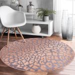 Renkli Zeminde Parlak Görünümlü Çizim Dijital Baskılı Modern Turuncu Yatak Odası Yıkanabilir Kaymaz Tabanlı Yuvarlak Halı Realhomes