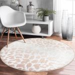 - RealHomes Dijital Baskılı Kaymaz Tabanlı Comfort Yuvarlak Halı - Realhomes  Renkli Zeminde Parlak Görünümlü Çizim Dijital Baskılı Modern Krem Yatak Odası Yıkanabilir Kaymaz Tabanlı Yuvarlak Halı Realhomes