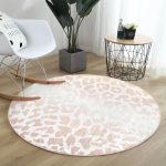 - RealHomes Dijital Baskılı Kaymaz Tabanlı Comfort Yuvarlak Halı - Realhomes  Renkli Zeminde Parlak Görünümlü Çizim Dijital Baskılı Modern Krem Yatak Odası Yıkanabilir Kaymaz Tabanlı Yuvarlak Halı Realhomes