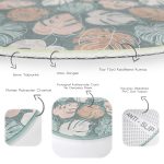 - RealHomes Dijital Baskılı Kaymaz Tabanlı Comfort Yuvarlak Halı - Realhomes  Renkli Zeminli Yaprak Desenli Dijital Baskılı Modern Kahverengi Salon ve Oturma Odası Yıkanabilir Kaymaz Tabanlı Yuvarlak Halı Realhomes