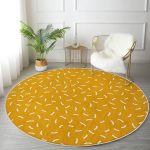 - RealHomes Dijital Baskılı Kaymaz Tabanlı Comfort Yuvarlak Halı - Realhomes Renkli Zeminli Geometrik Desen Dijital Baskılı Modern Gold Çocuk ve Genç Odası Yıkanabilir Kaymaz Tabanlı Yuvarlak Halı Realhomes