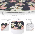 - RealHomes Dijital Baskılı Kaymaz Tabanlı Comfort Yuvarlak Halı - Realhomes  Renkli Zeminli Onedraw Çizimli Çiçek Dijital Baskılı Modern Salon ve Oturma Odası Yıkanabilir Kaymaz Tabanlı Yuvarlak Halı Realhomes