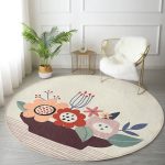 - RealHomes Dijital Baskılı Kaymaz Tabanlı Comfort Yuvarlak Halı - Realhomes  Renkli Zeminli Onedraw Çizimli Çiçek Desenli Dijital Baskılı Modern Balkon Yıkanabilir Kaymaz Tabanlı Yuvarlak Halı Realhomes