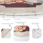 - RealHomes Dijital Baskılı Kaymaz Tabanlı Comfort Yuvarlak Halı - Realhomes  Renkli Zeminli Onedraw Çizimli Çiçek Desenli Dijital Baskılı Modern Balkon Yıkanabilir Kaymaz Tabanlı Yuvarlak Halı Realhomes