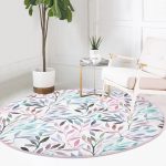 - RealHomes Dijital Baskılı Kaymaz Tabanlı Comfort Yuvarlak Halı - Realhomes  Realhomes Suluboya Yaprak Desenli Dijital Baskılı Renkli Yatak Odası Yıkanabilir Kaymaz Tabanlı Yuvarlak Halı Realhomes