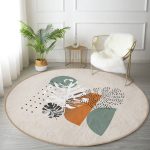 - RealHomes Dijital Baskılı Kaymaz Tabanlı Comfort Yuvarlak Halı - Realhomes  Pastel Renkli Onedraw Çizimli Geometrik Desenli Dijital Baskılı Modern Salon ve Oturma Odası Kaymaz Tabanlı Yuvarlak Halı Realhomes