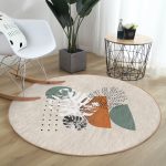 - RealHomes Dijital Baskılı Kaymaz Tabanlı Comfort Yuvarlak Halı - Realhomes  Pastel Renkli Onedraw Çizimli Geometrik Desenli Dijital Baskılı Modern Salon ve Oturma Odası Kaymaz Tabanlı Yuvarlak Halı Realhomes