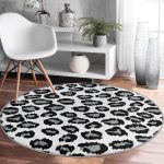 - RealHomes Dijital Baskılı Kaymaz Tabanlı Comfort Yuvarlak Halı - Realhomes  Gri Zeminde Geometrik Çizim Dijital Baskılı Modern Siyah Ofis Yıkanabilir Kaymaz Tabanlı Yuvarlak Halı Realhomes