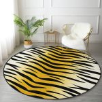 - RealHomes Dijital Baskılı Kaymaz Tabanlı Comfort Yuvarlak Halı - Realhomes  Renkli Zeminde Gold Detaylı Geometrik Çizimli Dijital Baskılı Modern Salon ve Oturma Odası Kaymaz Tabanlı Yuvarlak Halı Realhomes