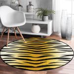 - RealHomes Dijital Baskılı Kaymaz Tabanlı Comfort Yuvarlak Halı - Realhomes  Renkli Zeminde Gold Detaylı Geometrik Çizimli Dijital Baskılı Modern Salon ve Oturma Odası Kaymaz Tabanlı Yuvarlak Halı Realhomes