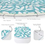 - RealHomes Dijital Baskılı Kaymaz Tabanlı Comfort Yuvarlak Halı - Realhomes  Renkli Zeminde Çiçek Desenli Dijital Baskılı Modern Turkuaz Koridor ve Antre Yıkanabilir Kaymaz Tabanlı Yuvarlak Halı Realhomes