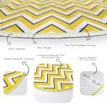 - RealHomes Dijital Baskılı Kaymaz Tabanlı Comfort Yuvarlak Halı - Realhomes Beyaz Zeminde Sarı Renkli Geometrik Desenli Dijital Baskılı Modern Gold Koridor ve Antre Yıkanabilir Kaymaz Tabanlı Yuvarlak Halı Realhomes